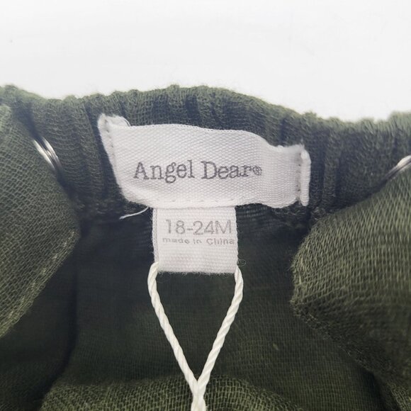 Angel Dear Baby Toddler 18-24M Olive Green Organic Cotton Romper Dress NWT - Picture 5 of 5